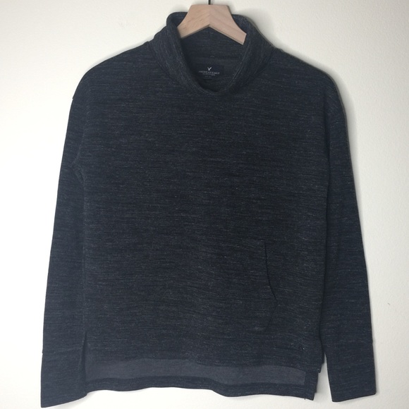 American Eagle Outfitters Tops - American Eagle | Marl Grey Roll Neck Sweatshirt XS